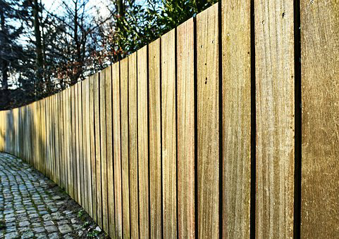 Long wooden fence.